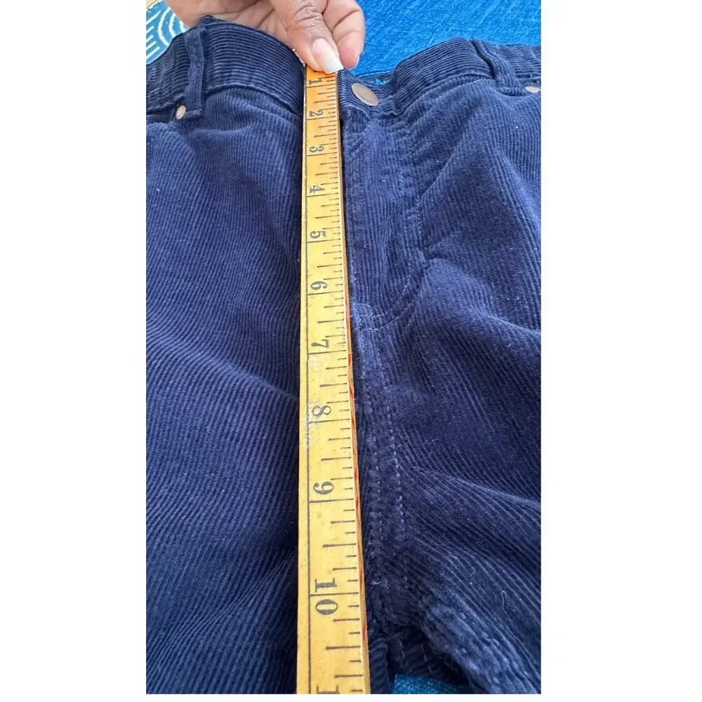 Lands' End Boys Corduroy Pants Size 16H Navy Lined Adjustable Waist Straight Leg